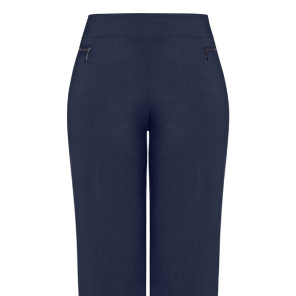 Avenue Pants - Avenue Navy Straight Leg Super Stretch Zip Pants Waist Size 14  NWT